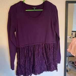 Torrid long sleeve peplum/babydoll sweater